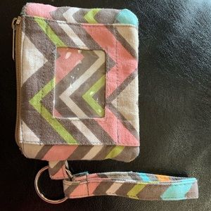 ID zipper wristlet chevron pattern
